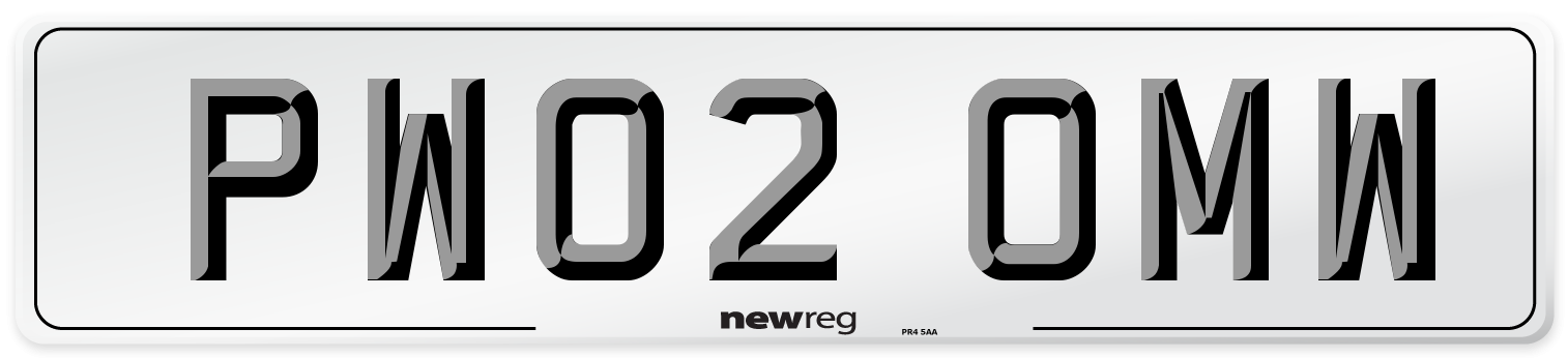 PW02 OMW Number Plate from New Reg